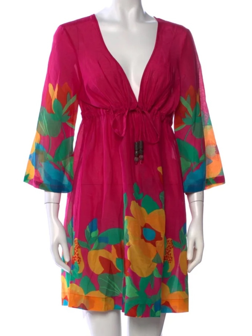DIANE VON FUSTENBERG Tropical Shift Dress size medium - Picture 2 of 9